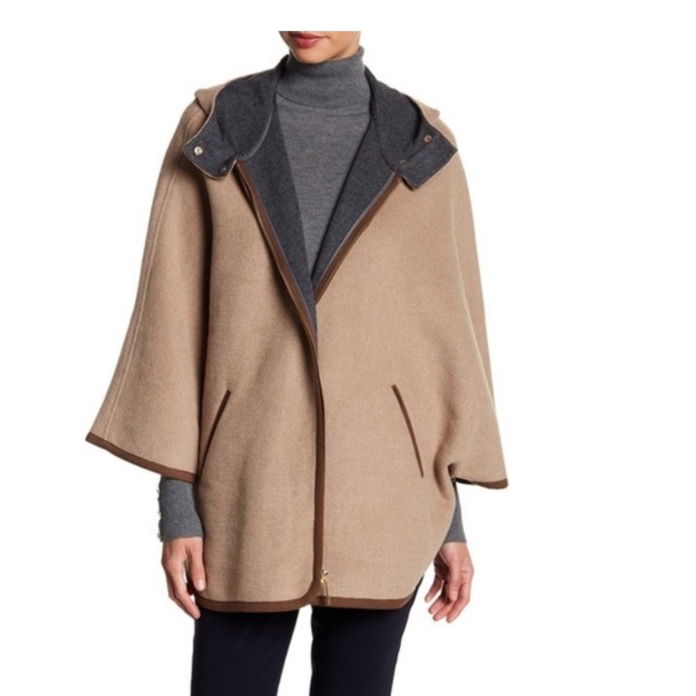 NWT- Ellen Tracy Wool Blend Cape/Poncho